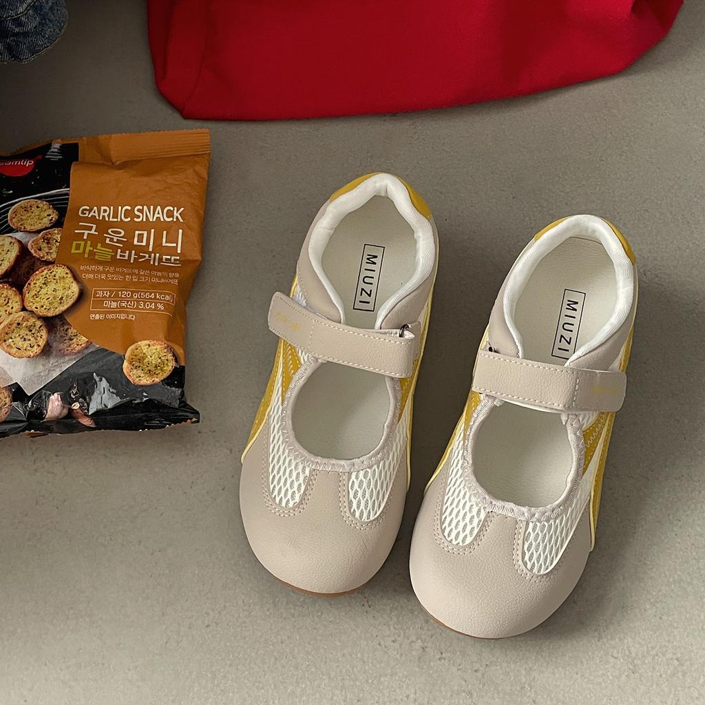 Yellow Retro Versatile Flat Bottom Inner Height-increasing Moral Training Shoes Women's 2025 New Summer Skirt Shallow Mouth Mary Jane Shoes