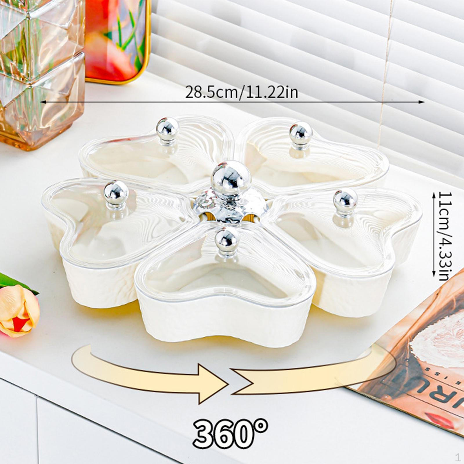 

Вращающийся на 360° поднос для хранения сухофруктов и сладостей White