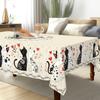 Cat and Love Tablecloth, Embossed Edge Design, Kitchen, Picnics, Indoor/Outdoor Decor, Ideal Gift for Cat Lovers, Cat Decor