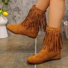 Mote Tassel Chelsea Dame Støvler 2025 Nye Høst Western Støvler Designer Mote Retro Sko Dame Ensfarget Komfortable Ankelstøvletter Dame