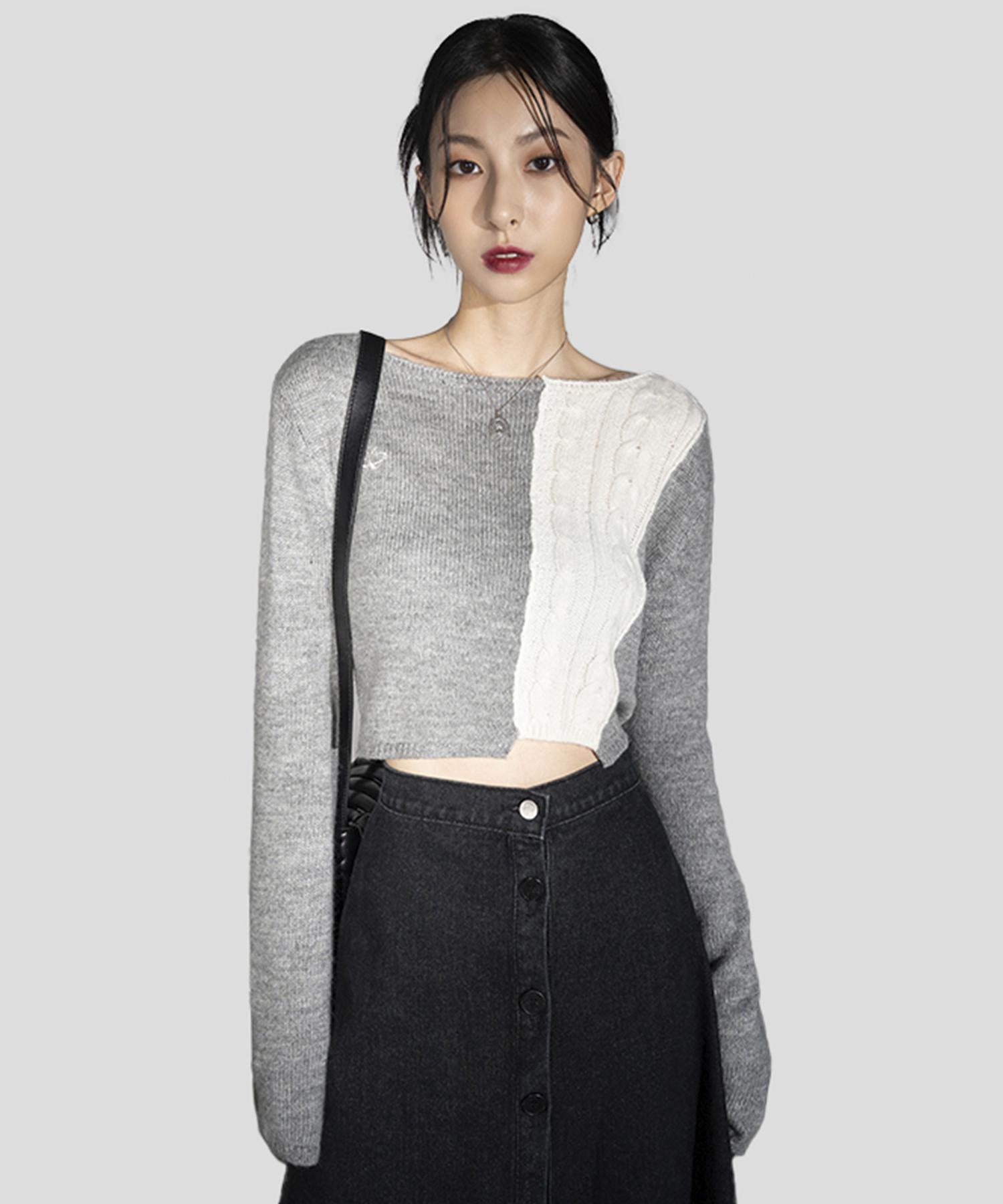 Urban Dress Half Patchwork Knitwear Melange Melange/Free