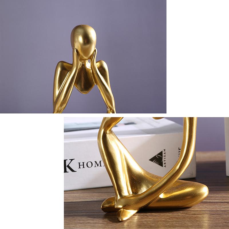 Nordic Resin Statue Thinker Abstract Figurine Crafts Modern Art Sculpture Living Room Desktop Home Decor Christmas Gift