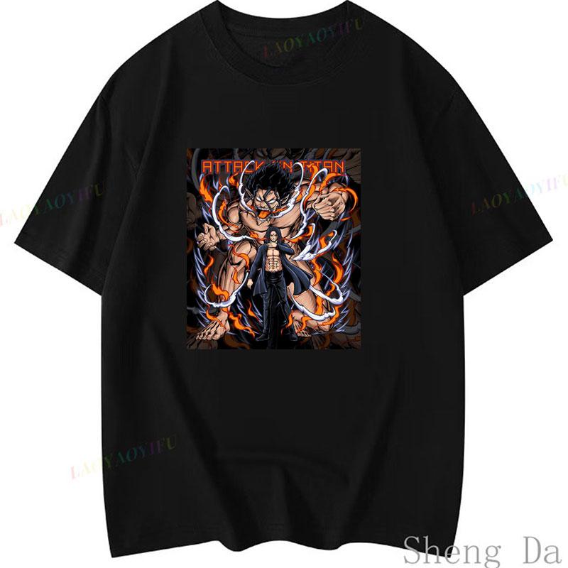 

Men Women Japanese Anime Shirt Scouting Legion Clothes Shingeki No Kyojin Tee Shirt Attack on Titan Giant Short-sleeve T Shirt S разноцветный