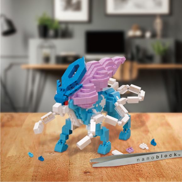 Kawada Nanoblock Pokémon Suicune Deluxe Edition (NBPM109) - 7 x 28 x 21 cm, Ages 12 and up, Interior Decoration, Hobby