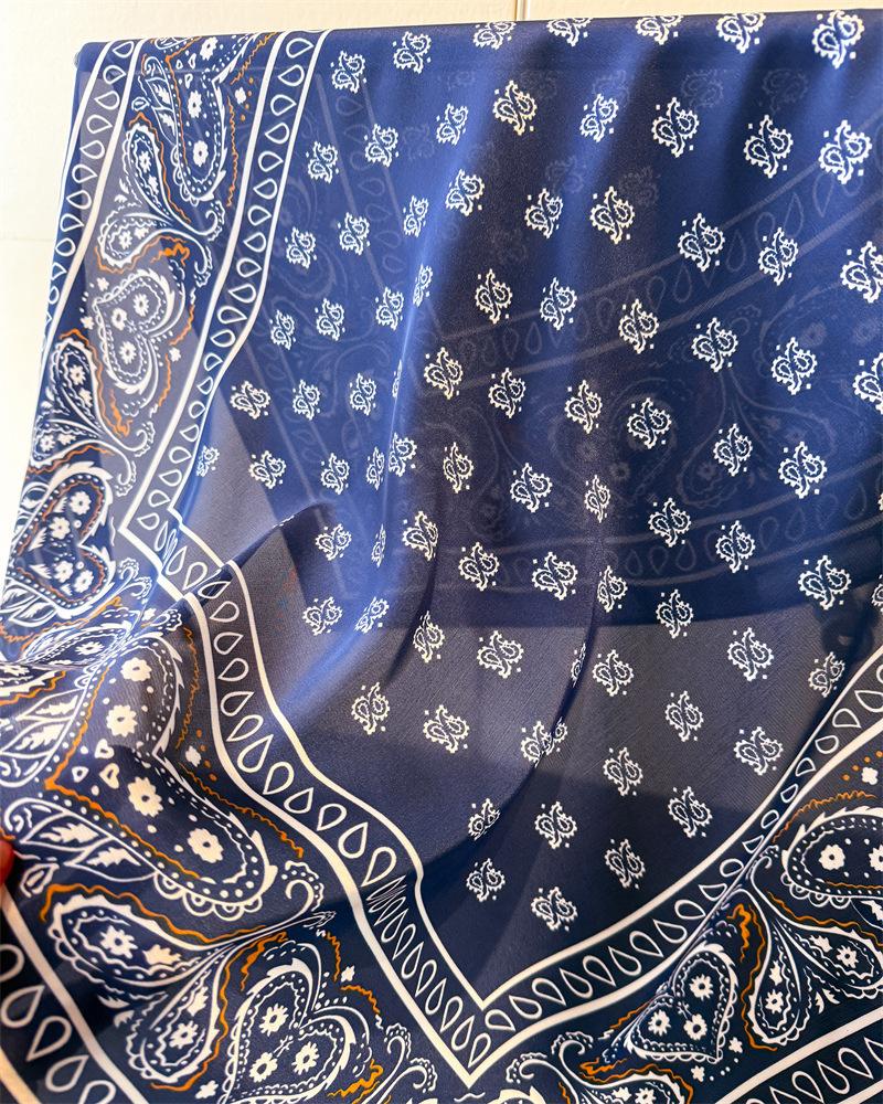 2026 New Vintage Paisley Print Shawl Square Scarf for Women Satin Wraps Neckerchief Female Hair Bands Ribbon Headband Bandana
