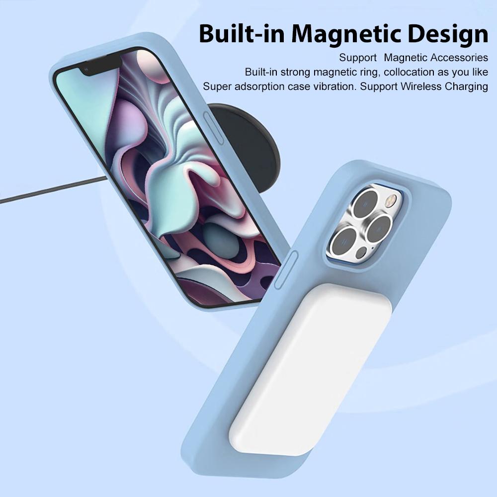 Support Magnetic Wireless Charging Silicone Case for iPhone 17 16 15 14 13 12 11 Pro Max Soft Shockproof Cover for 14 15 16 Plus