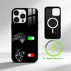 B-Brain and heart Phone Case For iPhone 17 16 15 14 13 12 Pro Max Plus for Mirror Wireless Magnetic Cover