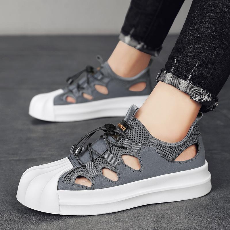 Hollow Board Shoes Men's Breathable Trendy Shoes Student Summer Shell Head Men's Shoes Sports and Leisure Shoes Men's 2024 New