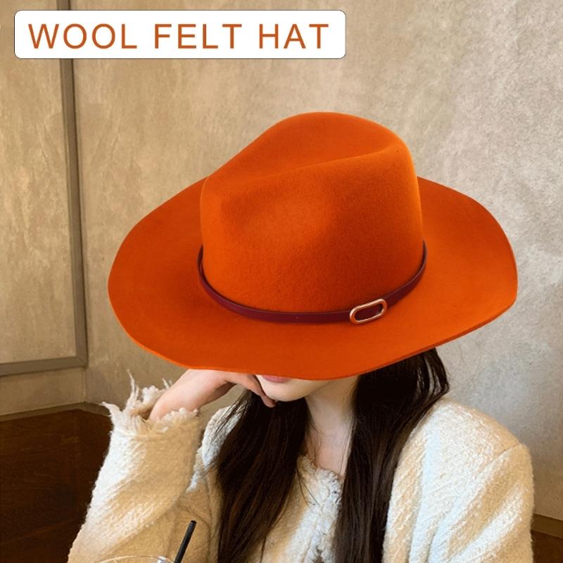 Wool Homburg Cowboy Hats Exotic Hat for Women Men Photo Props Western for Men Women Unisex Wear Headwear