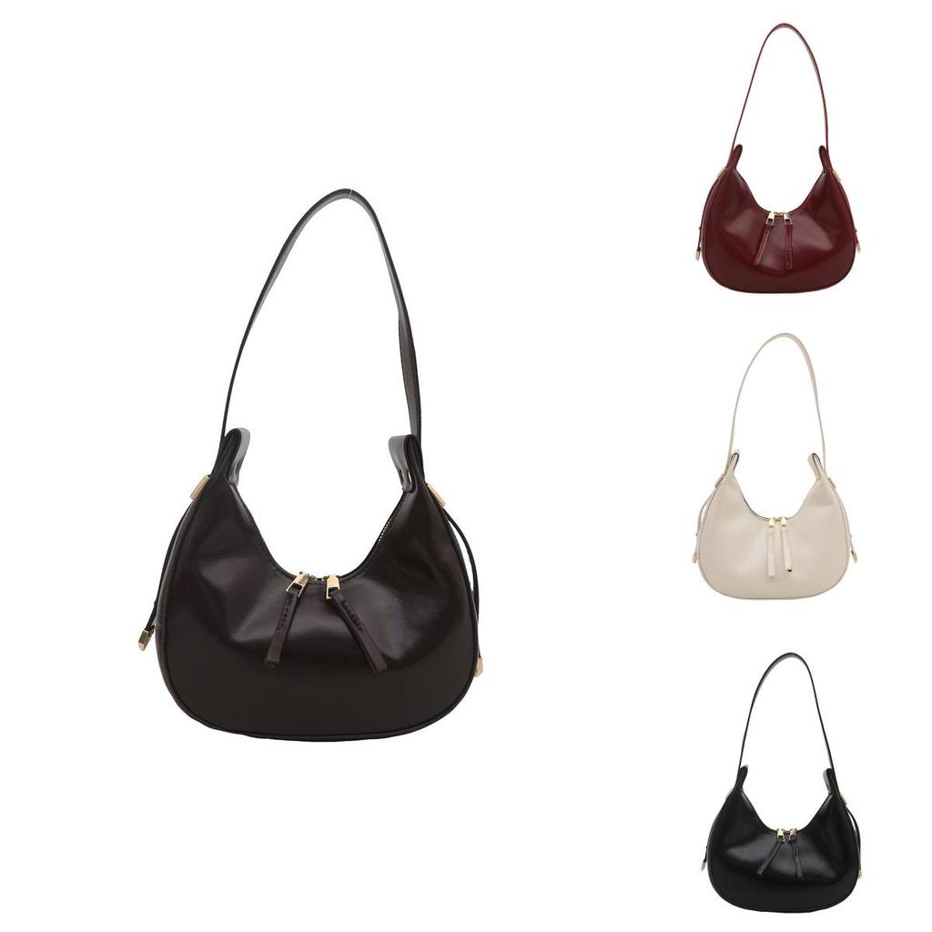 Pu Water Dumpling Shape Crossbody Bag With Zipper Closure For Daily Use