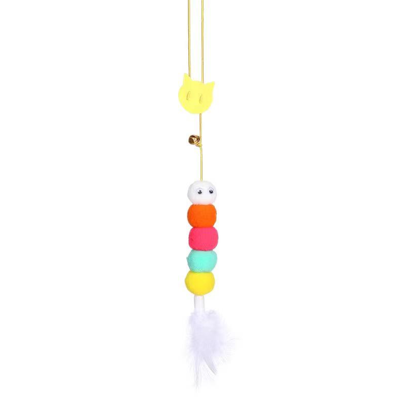 Retractable Cat Teaser: Feather Door Hanging Toy for Self-Play & Boredom Relief