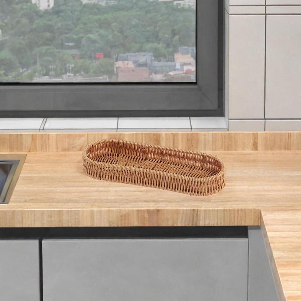 Woven Basket Utensil Holder for Kitchen Dining Coffee Table Countertop