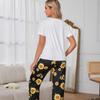 Homewear Pajamas Tk Shrimp Skin Order Sunflower Print Short-sleeved Set