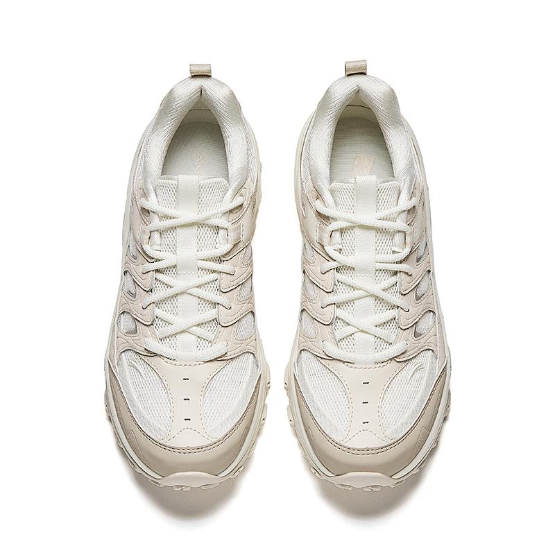 Anta Fashionable Sports Shock Absorbing Non-Slip Wear-Resistant Low-Top Casual Running Shoes Women Sneaker Ivory-White Mud-Gray 922515581-2