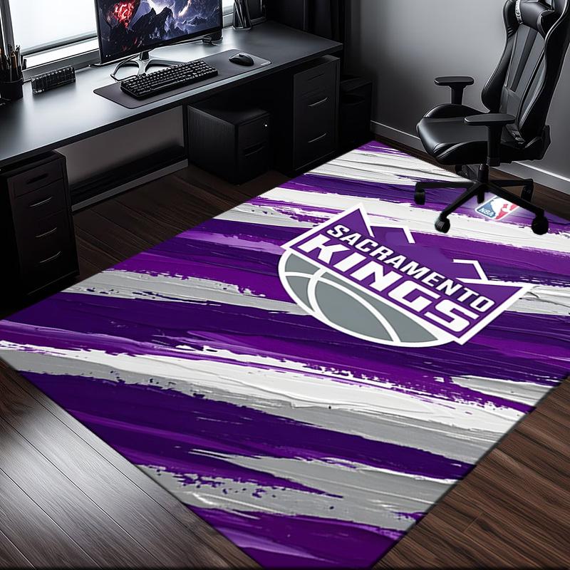 Kings Basketball Team Logo Rug Office Carpet Non-Slip Mat, Chair Rug Floor Covering for Gaming, Bedroom, Living Room , Home Decor Christmas Gift