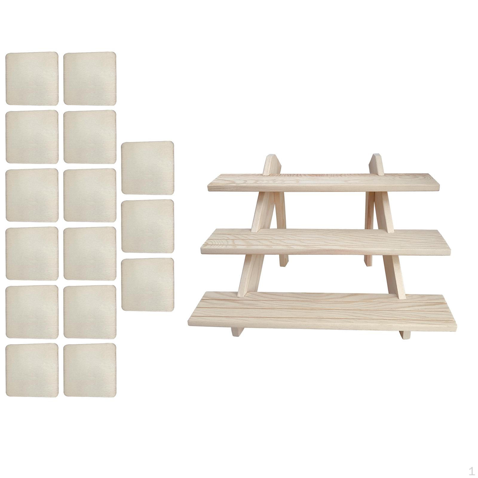 

Wood Nail Art Display Stand 3 Steps Decoration for Perfumes or Candies Detachable
