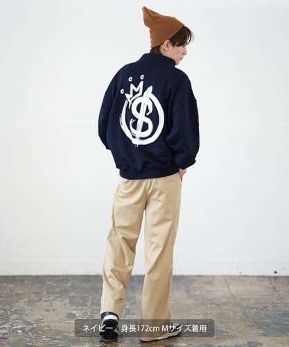 [IMPROVES] [SIDEWAYSTANCE] Crown Logo Fleece Half-Zip Sweatshirt