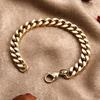 Men's Gold Cuban Bracelet: Titanium Steel, Thick Chain, Colorfast, Hip Hop Style Necklace