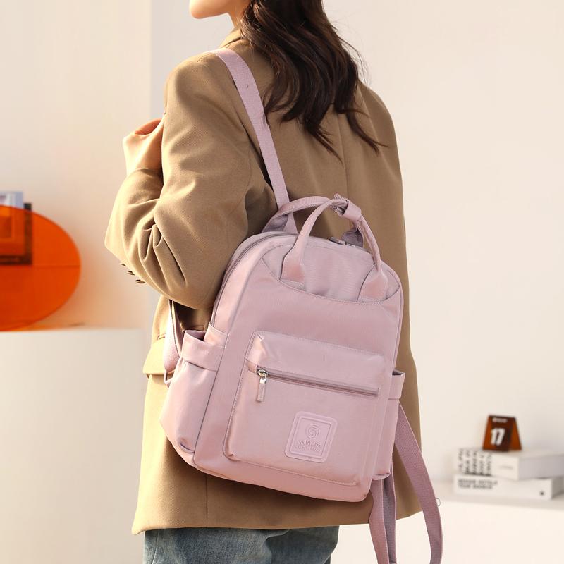 Nylonowa torba Damski plecak Plecak o dużej pojemności w jednolitym kolorze