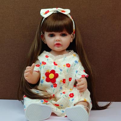 22inch Full Silicone Body Reborn Toddler Doll Lifelike Soft Touch Fashion Lovely Doll Gifts for Children