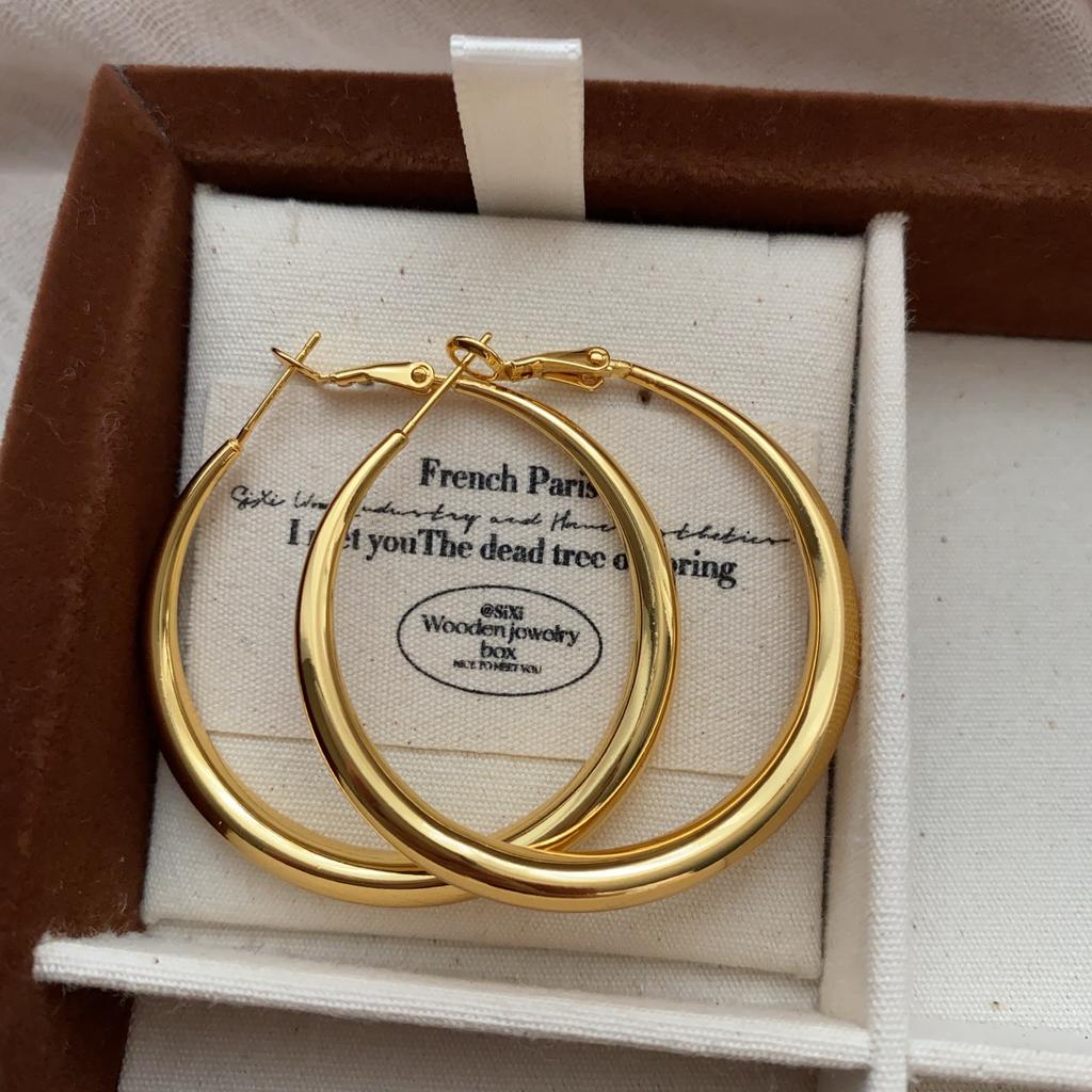 Classic Simple and Bold Large Circle Earrings, Niche Design, Fashion Sense, Commuter Earrings, Bold Earrings, Versatile Personality