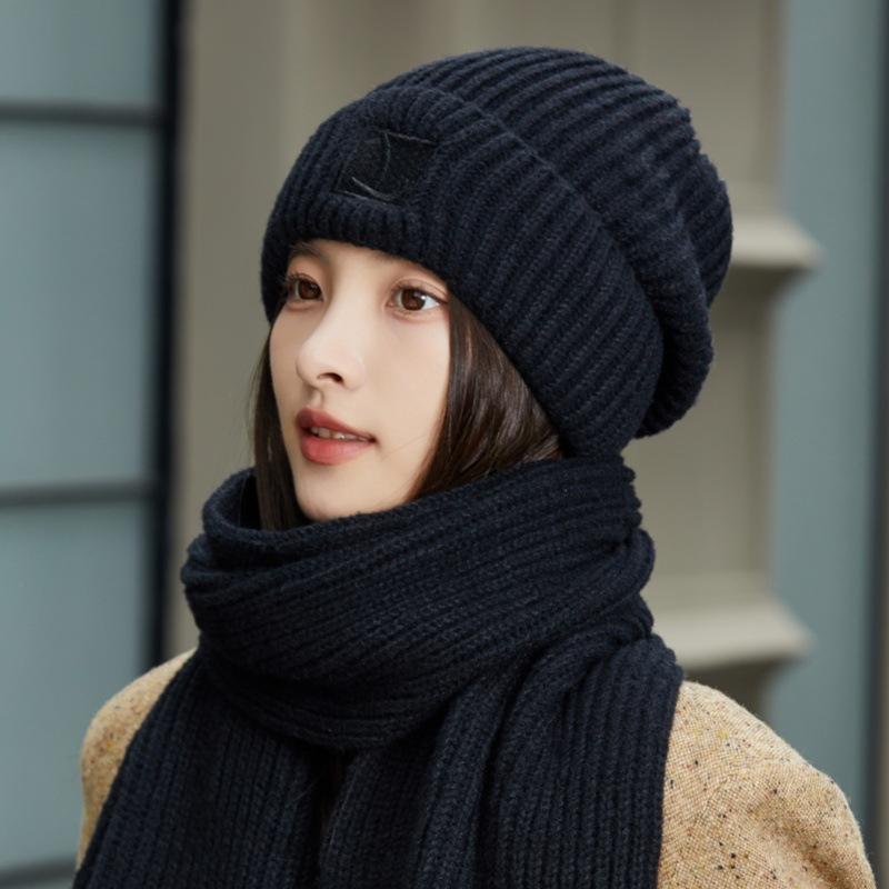  Women's Winter Wool Hat Knitted Dome Style with Eaves Brim, Warm and Fashionable