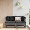 VidaXL Corner Sofas with Cushions 2 Pcs Grey Solid Pine Wood, Garden Sofa, Outdoor Sofa, Patio Sofa, 825452