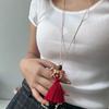 Natural Minimalist Design Zebra Tassel Long Pendant Necklaces For Women  Versatile Adjustable Sweater Chain Jewelry