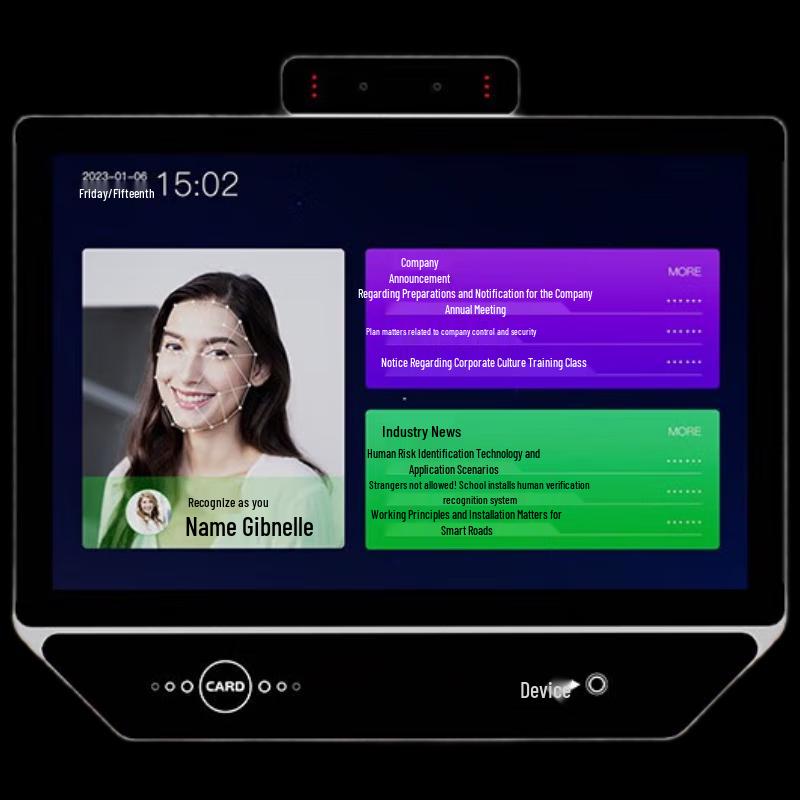 

Yunqi 10.1-inch Facial Recognition Attendance and Access Control Terminal CN plug (adapter included)