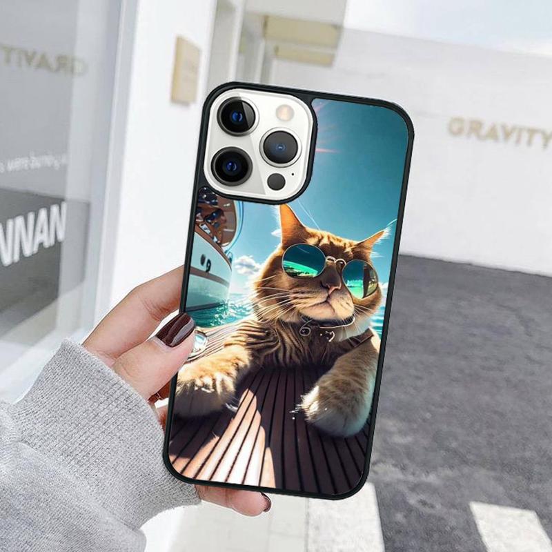 Funny Cute Cat Animal Phone Case For iPhone 17 Air 15 16 Cover  11 13 14 Pro Max 12 Plus Max Fundas