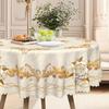 High-End European Dining Table Cloth, Rose Bronzing Engraving, Waterproof Household Coffee Table Tablecloth, Light Luxury Living Room Decorative Cloth