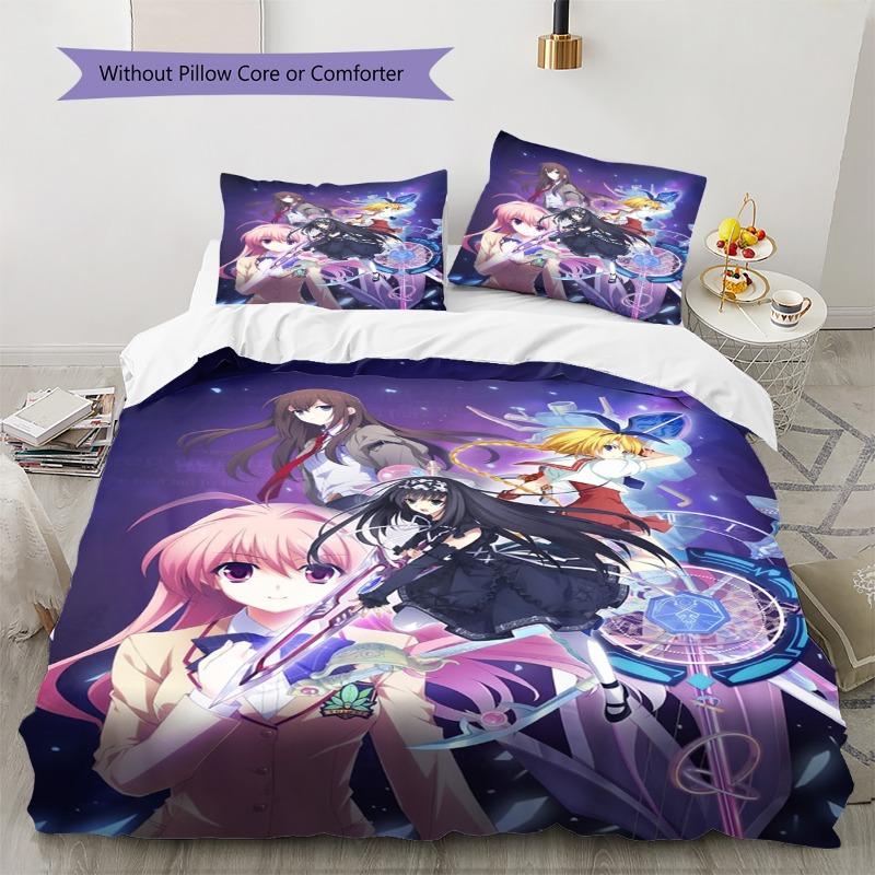 Anime Magic Girls Group Characters 3Pcs Bedding Set, Duvet Cover with 2 Pillowcases, No Comforter No Pillow Core