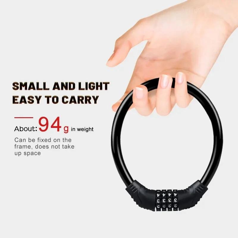 Bike Lock Mountain Bike Portable Security 4-digit Code Bike Lock for Bicycle Motorcycle Scooter Small and Portable Anti-theft