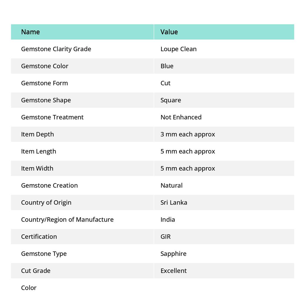 Blue Sapphire Square Cut 10 PCS 7x5 mm Natural CERTIFIED Loose Gemstone Lot MULTTIQ134