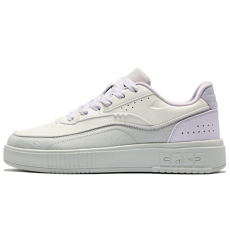 Erke Fun Classic Versatile Non-Slip Breathable Low-Top Skate Shoes Women sneakers Micro-Crystal-White Aromatic-Purple 52124301228-003