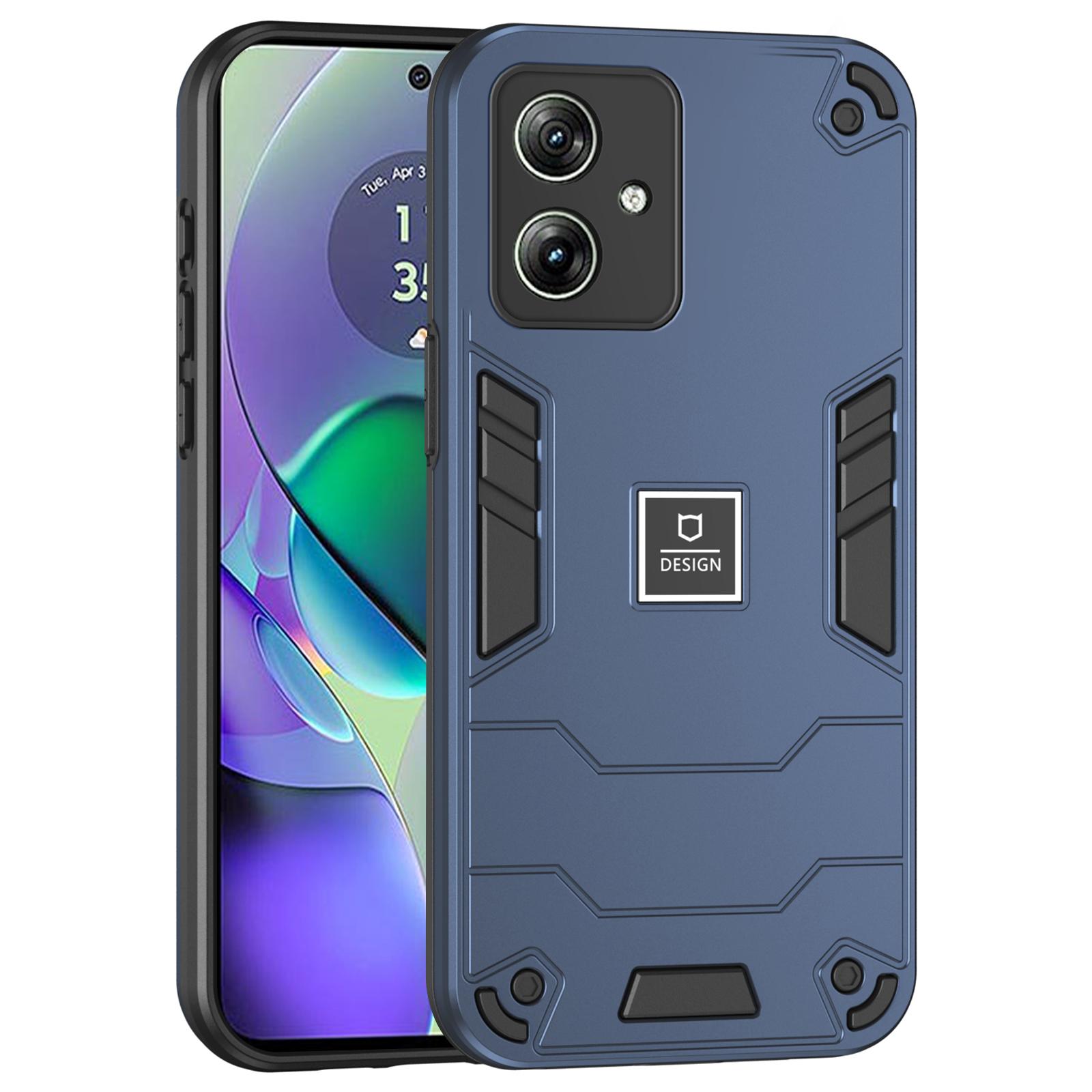 

For Motorola Moto G54 5G Phone Case Dual Layer Hybrid TPU+PC Back Cover Navy Blue