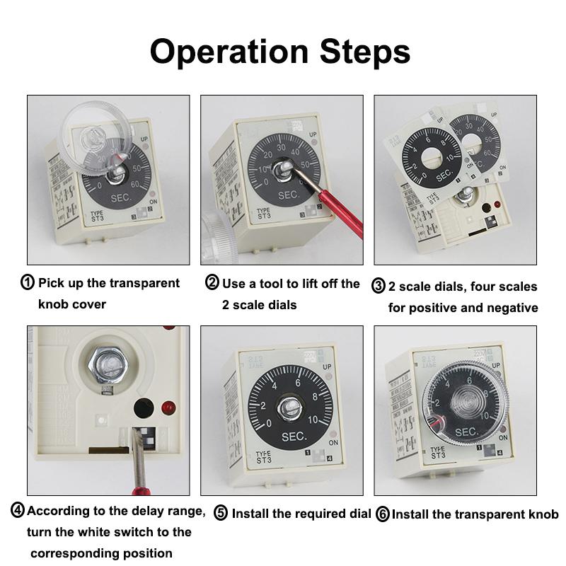 ST3PA A-A/B/C/D/E/F/G Series Time Relay / Timer  (AC 220V 110V DC 24V 12V alternative) Power On Time Delay With Base Socket