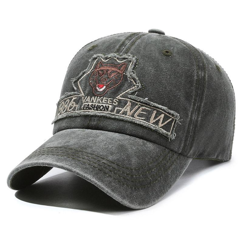 New Unisex Baseball Cap Leopard Head Embroidery Cap Men Women Outdoor Camping Hiking Fishing Dad Hats