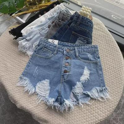 2024 Damen High-Waist Retro Denim Shorts - Schmal, Weites Bein, Trendy Sommermode