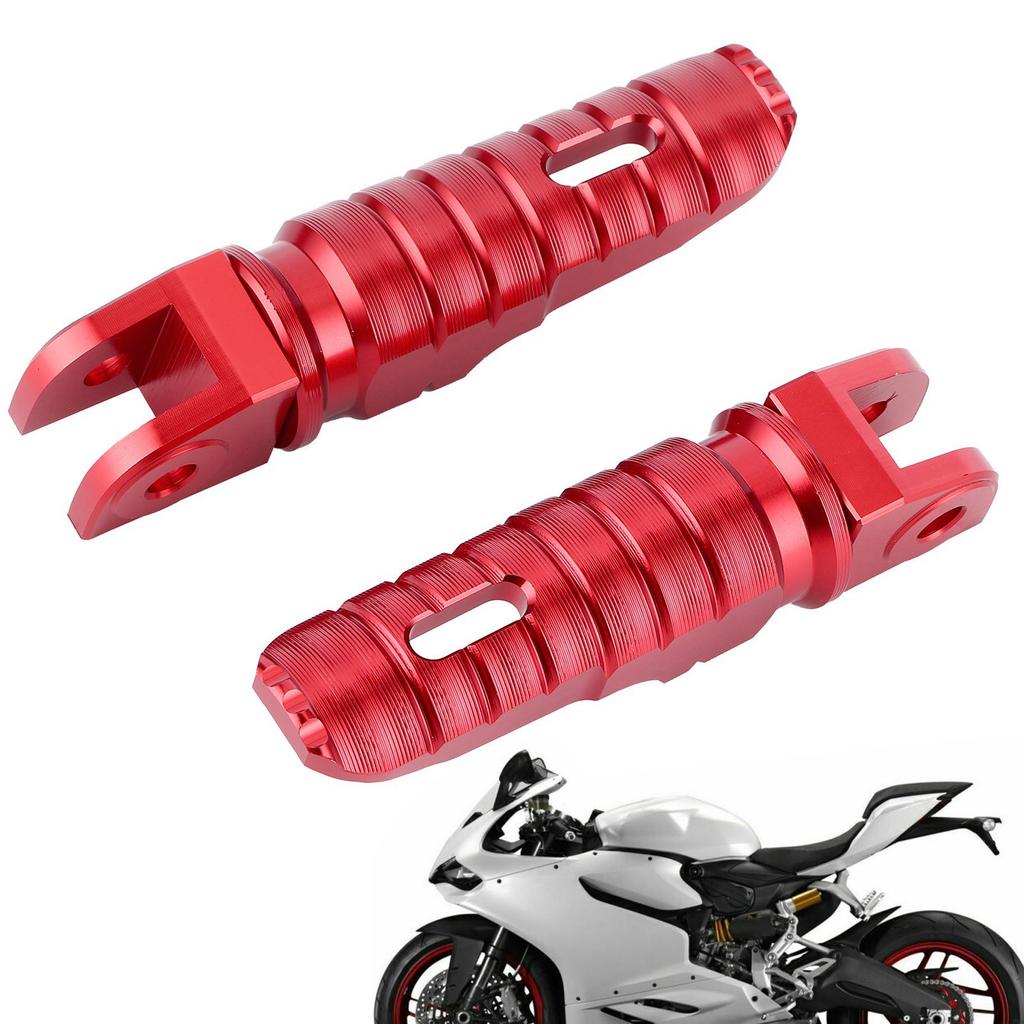 2pcs Rear Foot Pegs Footrest Aluminum Alloy Replacement FP‑256‑Set for DUCATI 1098 1198Red