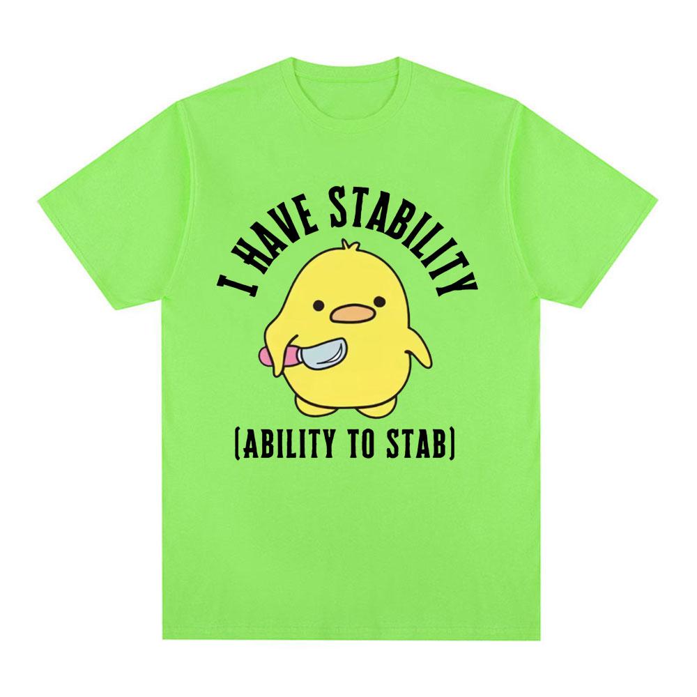 

У меня есть стабильная способность наносить удары. Футболка мужская женская модная с графикой мема про утку. Хлопковая повседневная футболка унисекс уличная одежда 4XL