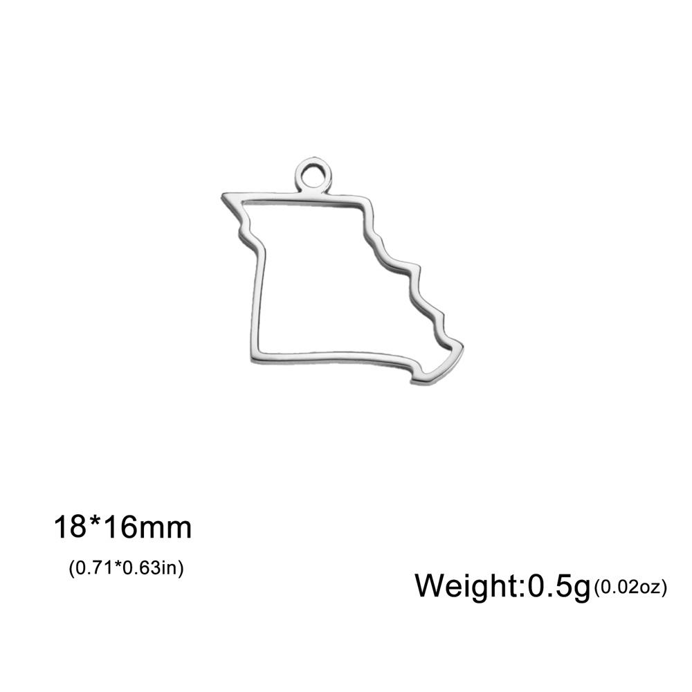 

My Shape United States Florida Map Pendent for Bracelet Necklace Keychain Stainless Steel Charms DIY Jewelry Making Accessories Silver