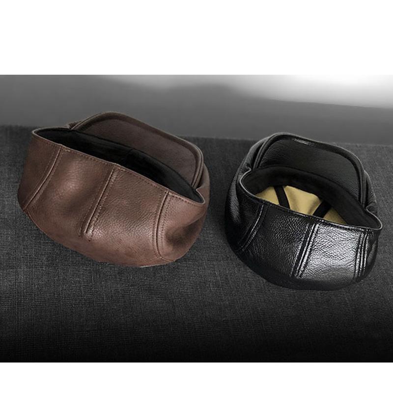 Ρετρό Δερμάτινο Καπέλο Newsboy Βρετανικού Στυλ Unisex Καπέλο με Ράμφος Πάπιας Ζεστό Casual Μπερές για Μόδα Επίπεδο Καπέλο για Φθινόπωρο/Χειμώνα