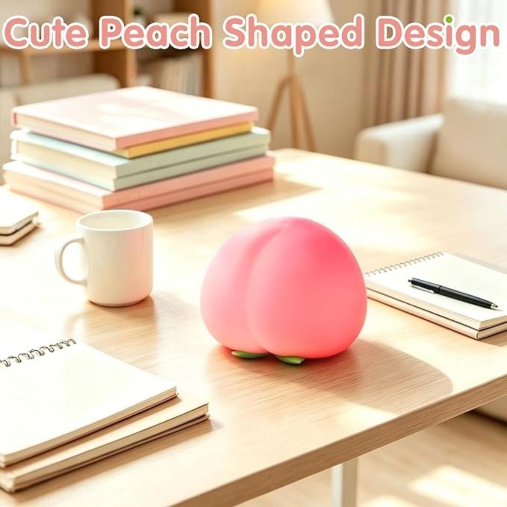 Pink/Yellow Juicy Peach Squishy Toy Anti-Stress Slow Rising Fruit Pinch Squeeze Stress Reliever Toys Fun Design Squeezable Toys