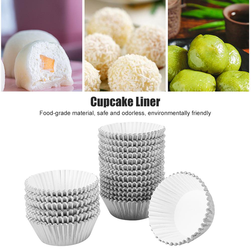 500PCS Aluminum Foil Paper Cake Cup Cupcake Liners Muffin Cases Kitchen Baking Tools