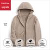 Women's Double-Sided Fleece Sherpa Hooded Windproof Velvet Jacket for Autumn and Winter