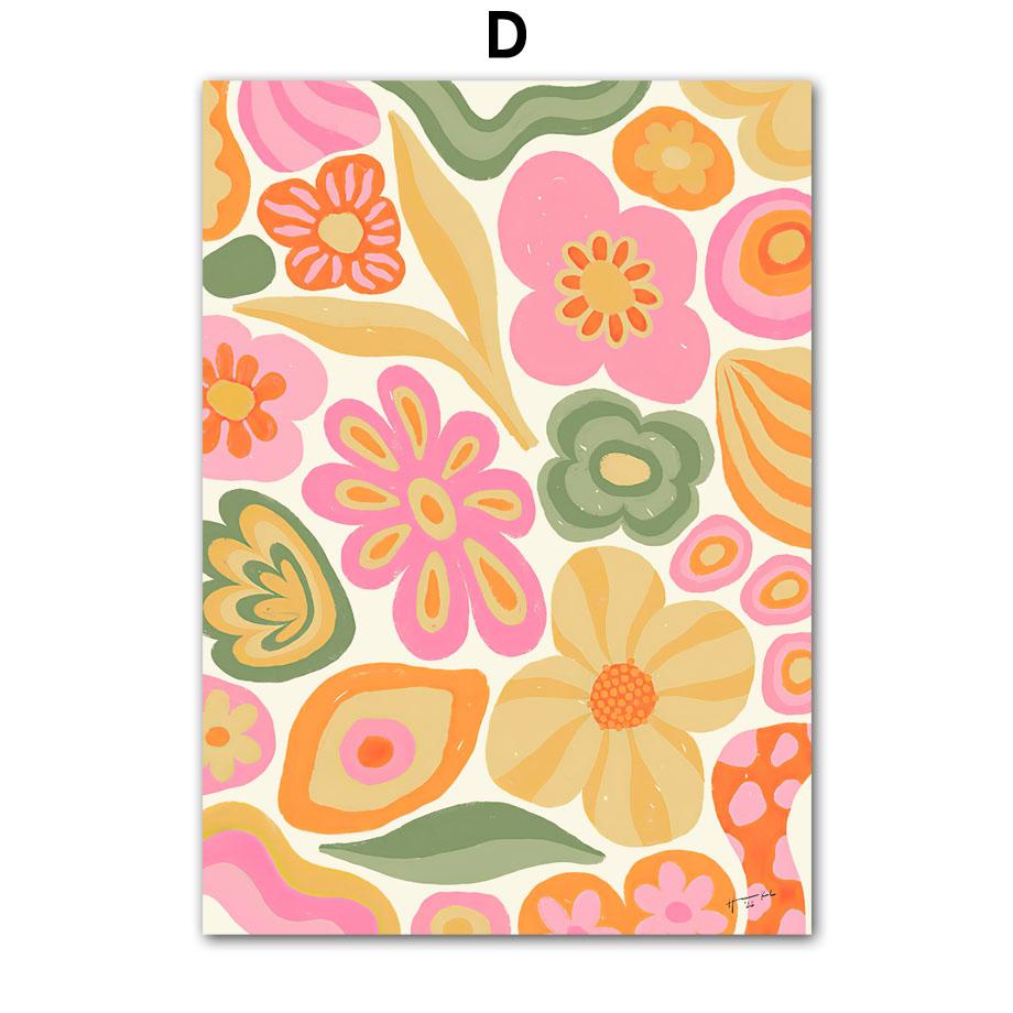 Pastellblumen Sonne Wellen Cocktail Minimalismus Wandkunst Leinwandmalerei Nordische Poster und Drucke Wandbilder Wohnzimmerdekor