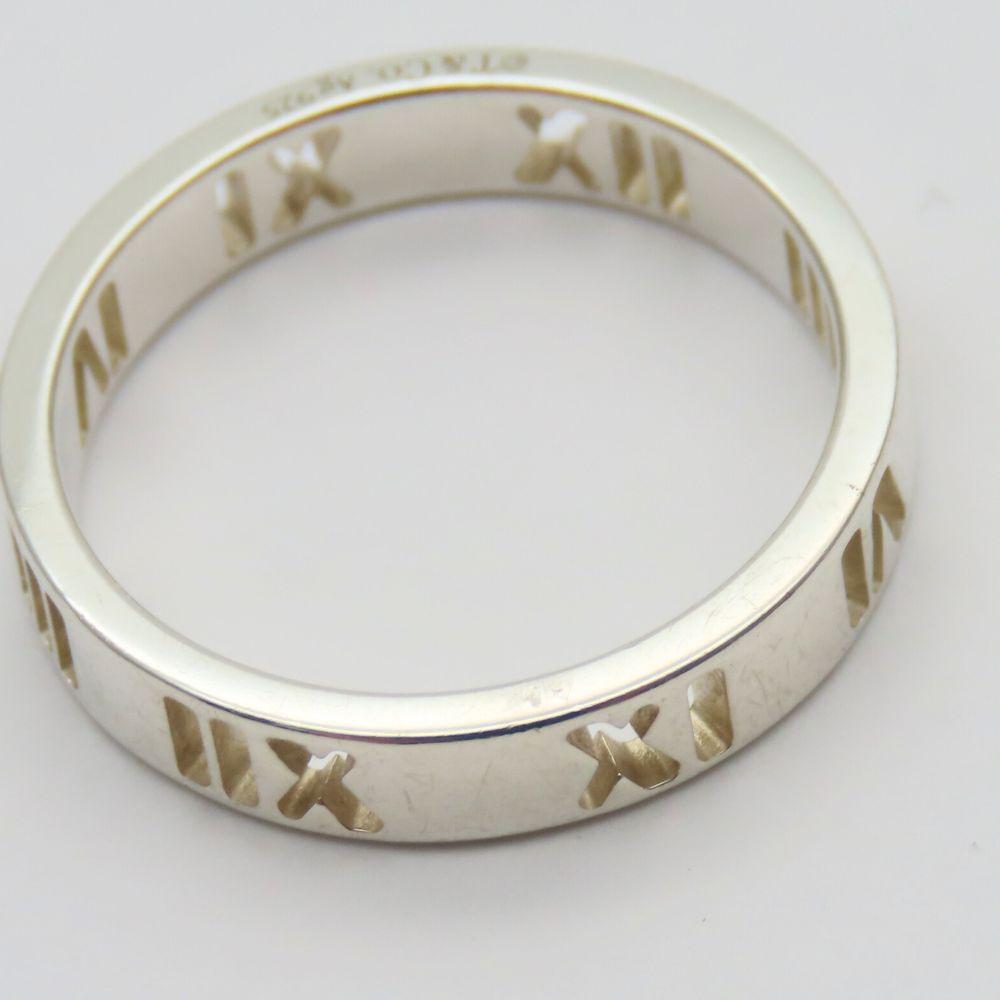 Used TIFFANY&Co. Ring Atlas open Narrow EU#48.5 Silver925 1.97g Silver Accessories