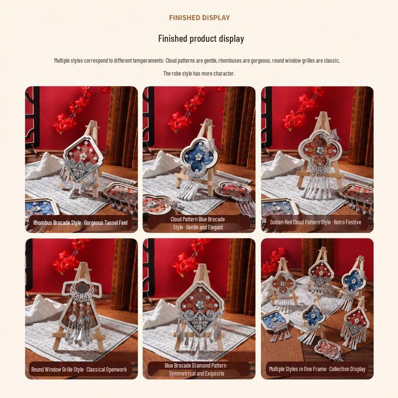 Sterling Silver Imitation Brocade Refrigerator Magnet DIY Kit for Dragon Boat Festival Parent-Child Handmade Activity & Cultural Team Building.