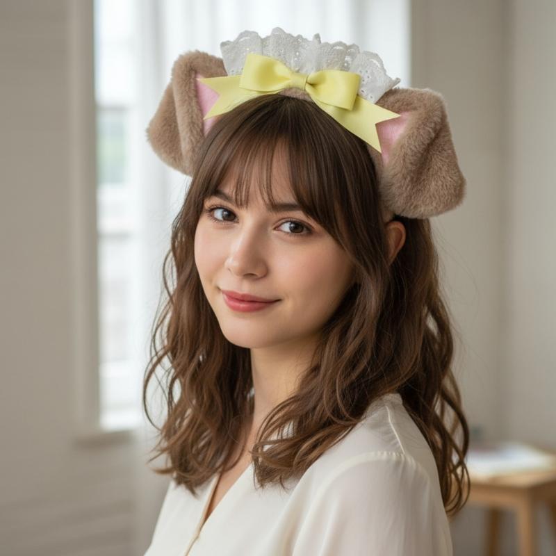 Soft Plush Dog Ear Hairband For Women Girls Cosplay Anime Hair Hoop Party Costume Sweet Style Accessory